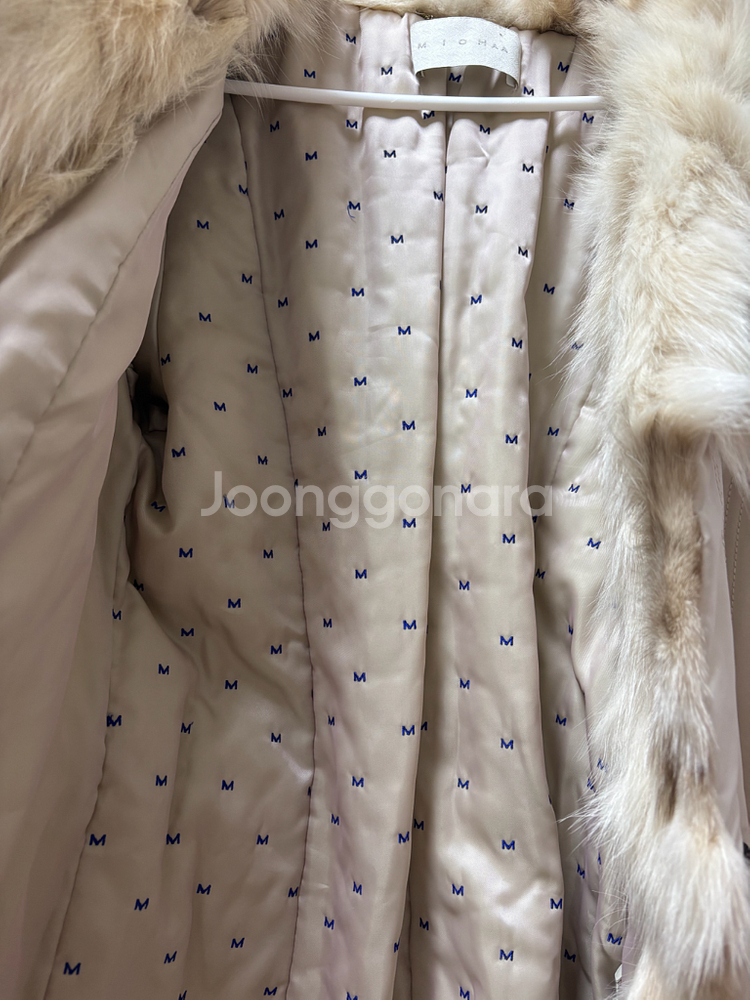 미샤 퍼 벨트 롱패딩코트 아이보리 55-66--2