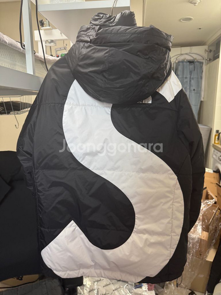 [S] 슈프림 x 더 노스 페이스 S 로고 히말라야 파카 블랙 패딩--1