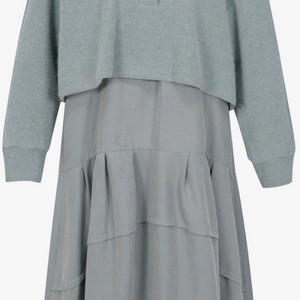 SJSJ 텍스처 블록 레이어 드레스 원피스