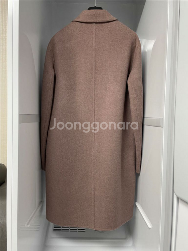 타임옴므 멜란지핑크 캐시미어 세미오버 핸드메이드코트95--1