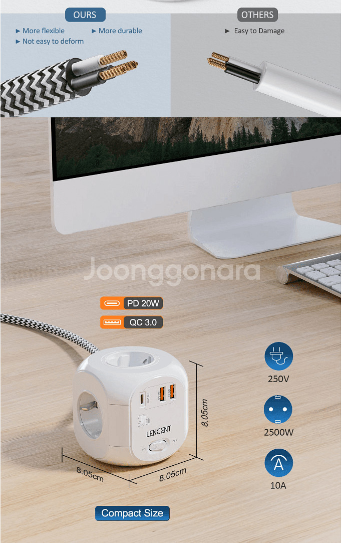 새제품> 타워형&미니형 멀티탭, 공간 절약, 꼬임방지, 360도 회전, 초특가--2