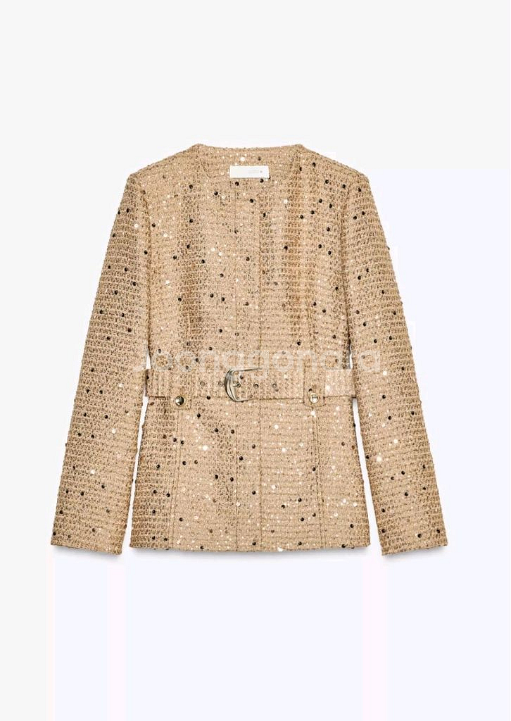 자라 시퀸 벨트 스팽글 블레이저 M--1