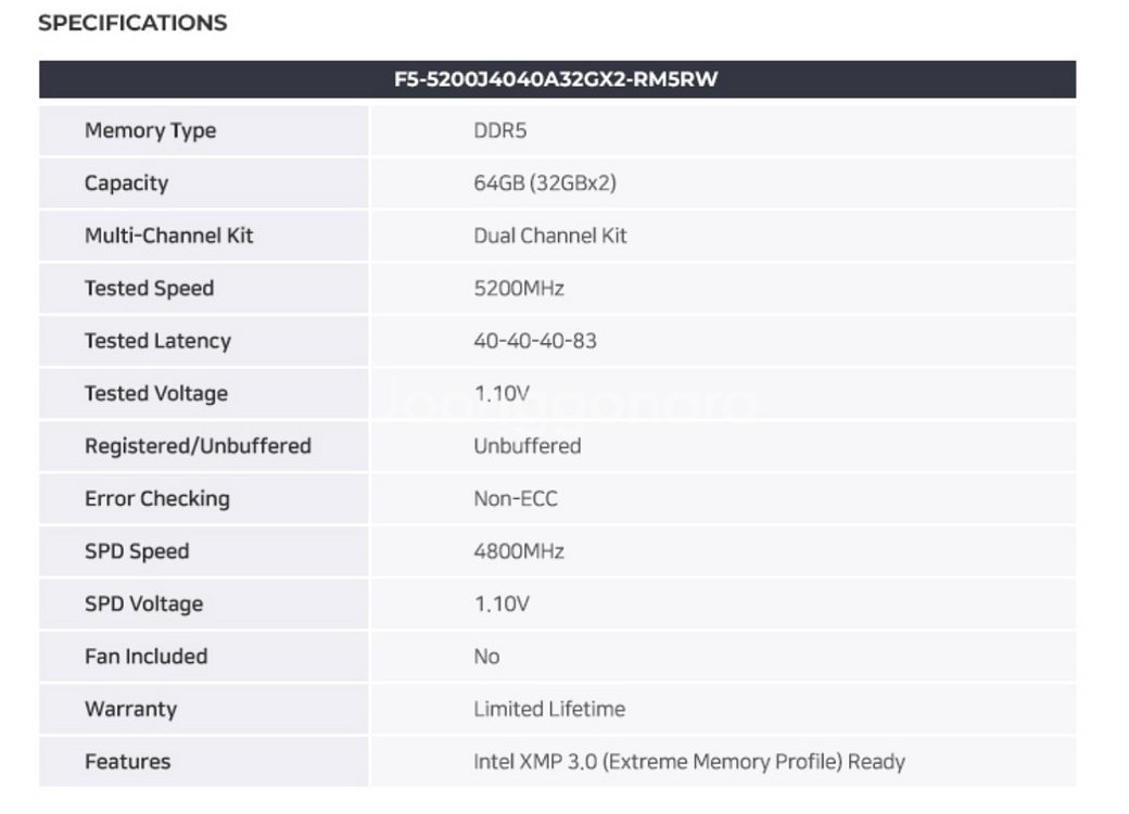 G.SKILL DDR5-5200 CL40 RIPJAWS M5 RGB 화이트 패키지 (64GB(32Gx2))--3
