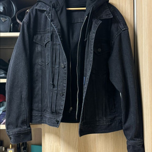 준지 블랙 트러커 후드 남성 자켓 JC1239PD05