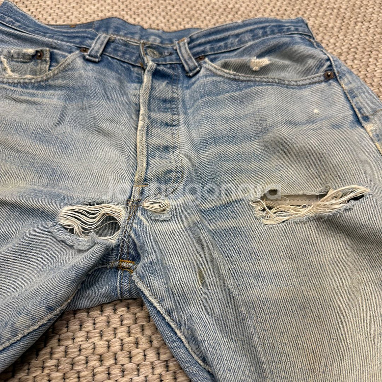 리바이스 501 70s 80s USA 셀비지 levis 빈티지 구제 워싱 디스트로이 데님 청바지--9