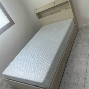 LED 조명 슈퍼싱글 침대 프레임 + 본매트리스 세트