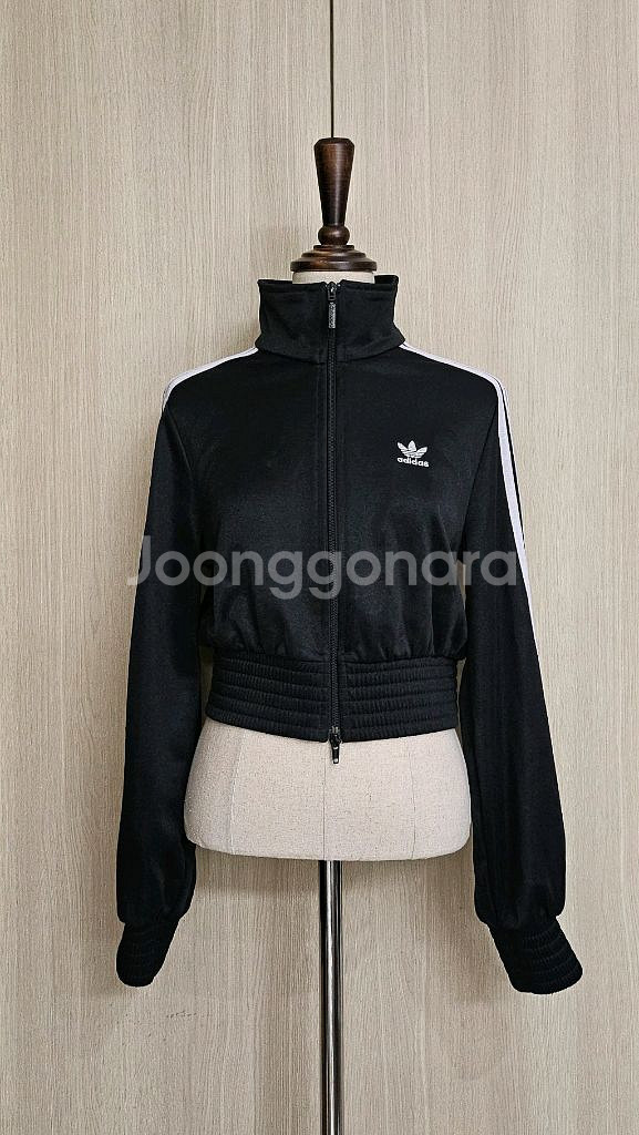 아디다스 오리지널 여성 트랙탑 져지 블랙 크롭 자켓--3