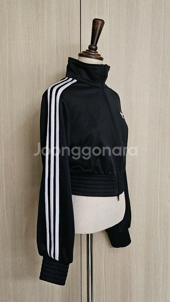 아디다스 오리지널 여성 트랙탑 져지 블랙 크롭 자켓--6