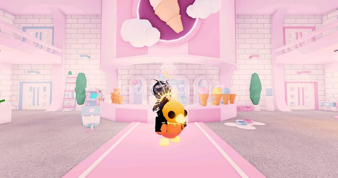 입양하세요 네온 타는 선라이즈 아기 오리--1