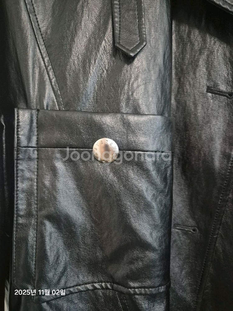 시스템 가죽자켓 여성--1