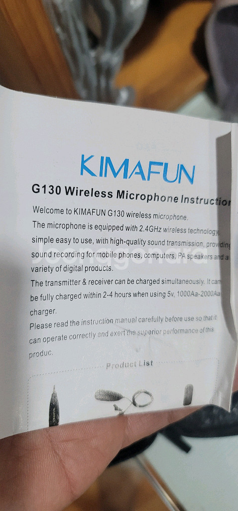 KIMAFUN G130 무선 마이크 새상품 입니다- 2.4GHz 무선 기술이 적용되어 있습니다- 송신기와 수신기가--2