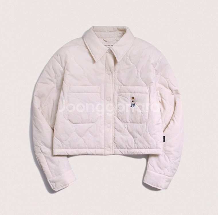 후아유 크롭 퀼팅 경량 자켓 M--1