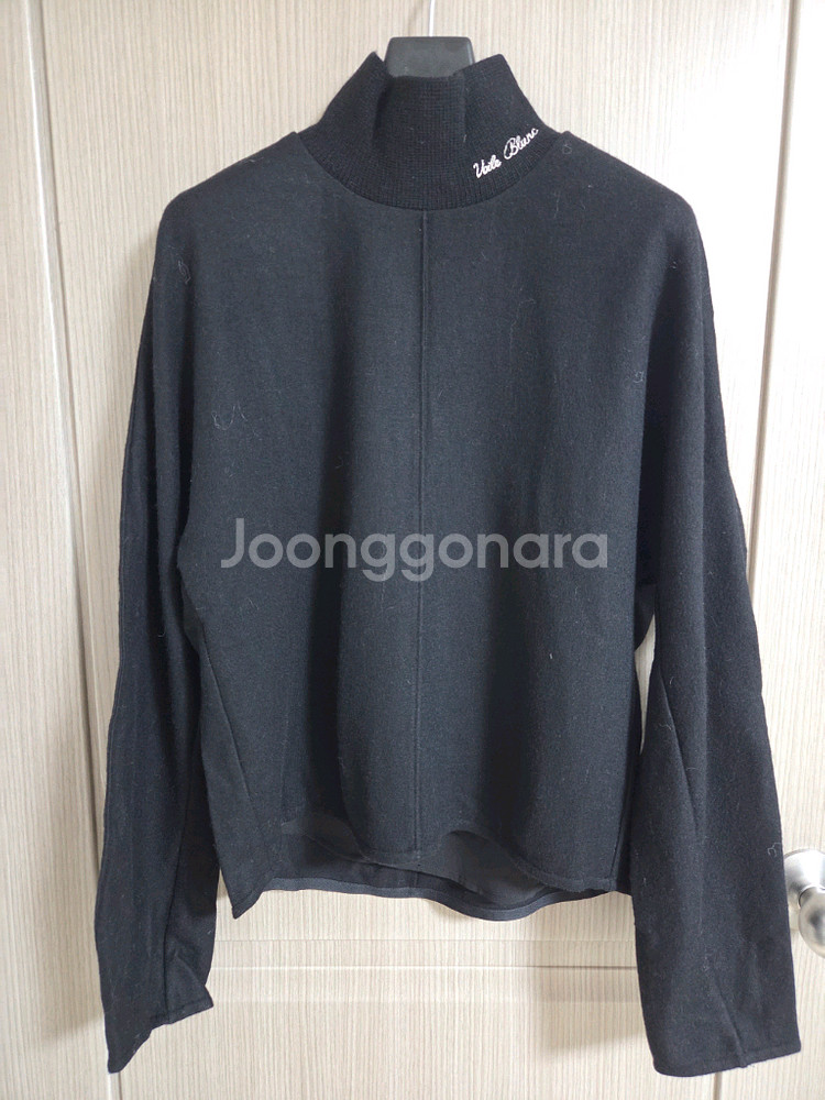 SJSJ 울 레터링 자수 하이넥 탑 타임 마인 타임--0