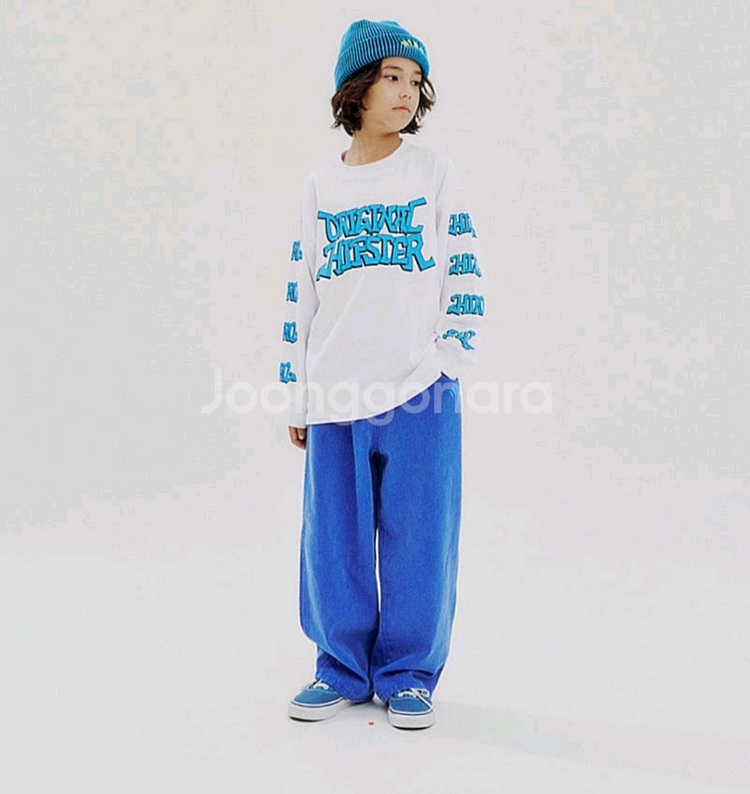 히로 루즈핏 컬러진 블루 160--0