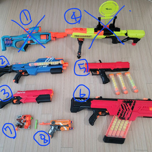 5천원부터)너프건 라이벌 해즈브로 다트총 장난감총8개