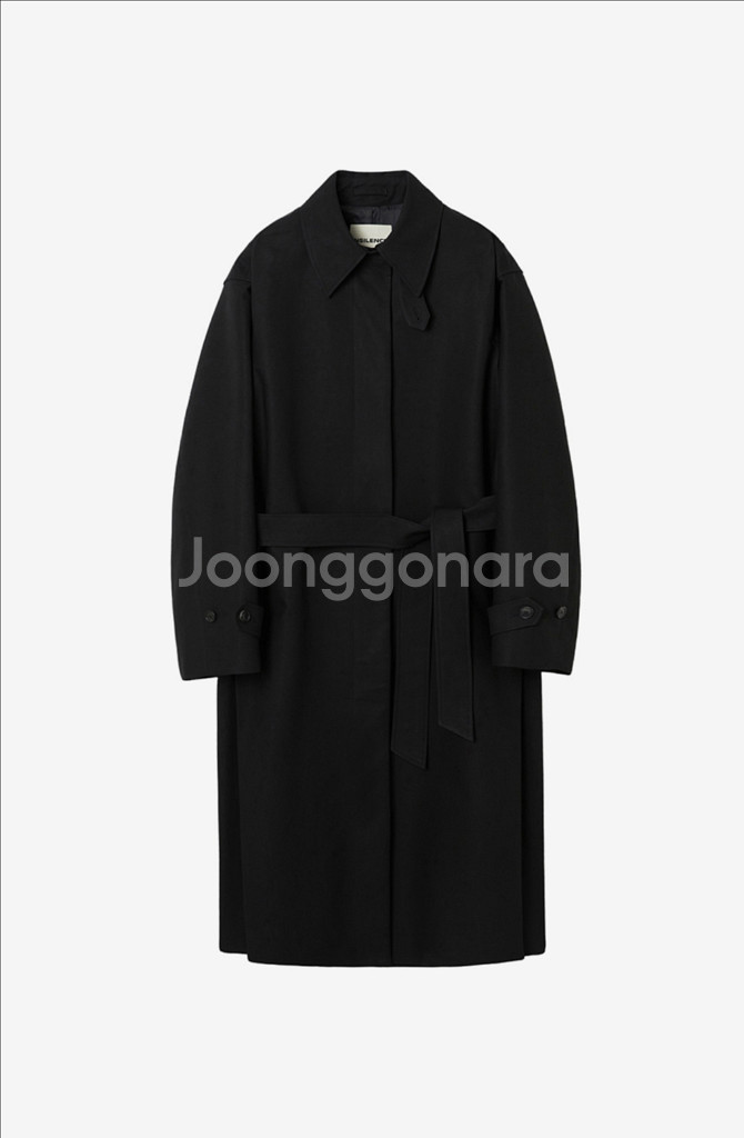 인사일런스 우먼 미니멀 싱글 트렌치 코트 블랙 s--1