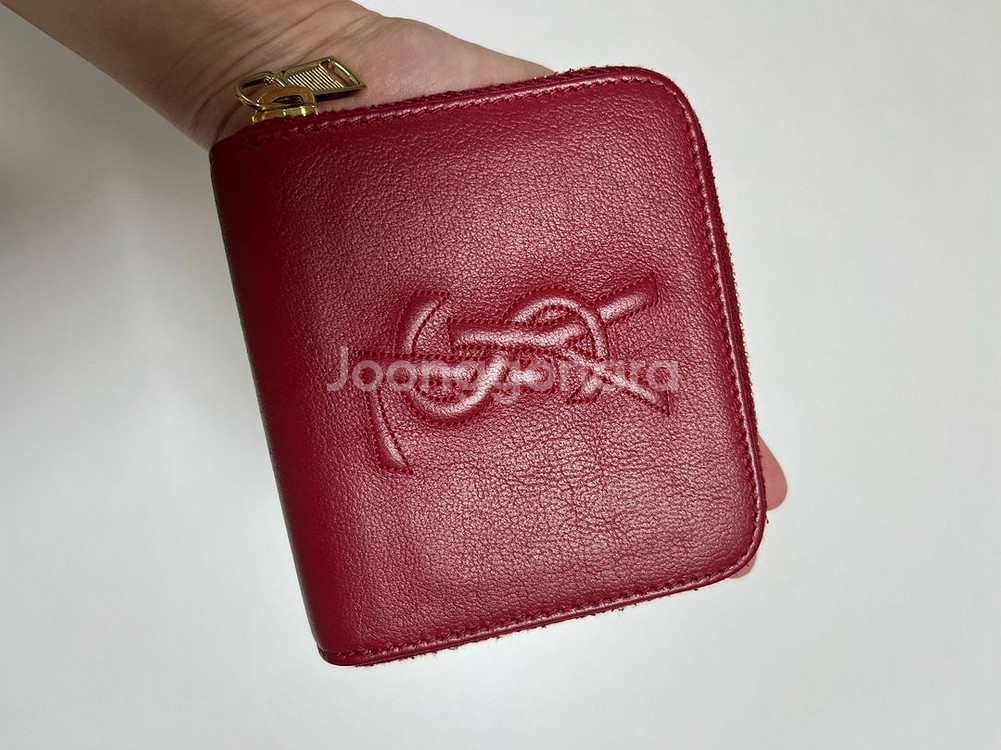 생로랑 YSL 로고 레더 지퍼 카드지갑--3