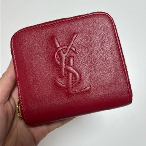 생로랑 YSL 로고 레더 지퍼 카드지갑