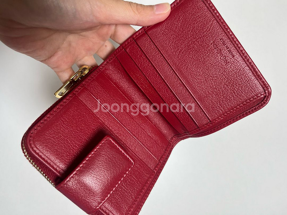 생로랑 YSL 로고 레더 지퍼 카드지갑--4