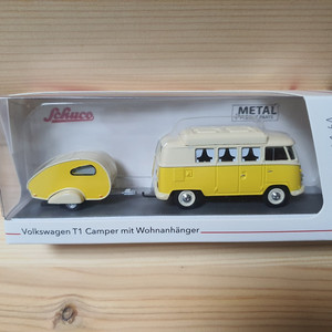 1/64 다이캐스트 슈코 미니카 폭스바겐 T1 캠퍼밴과 카라반