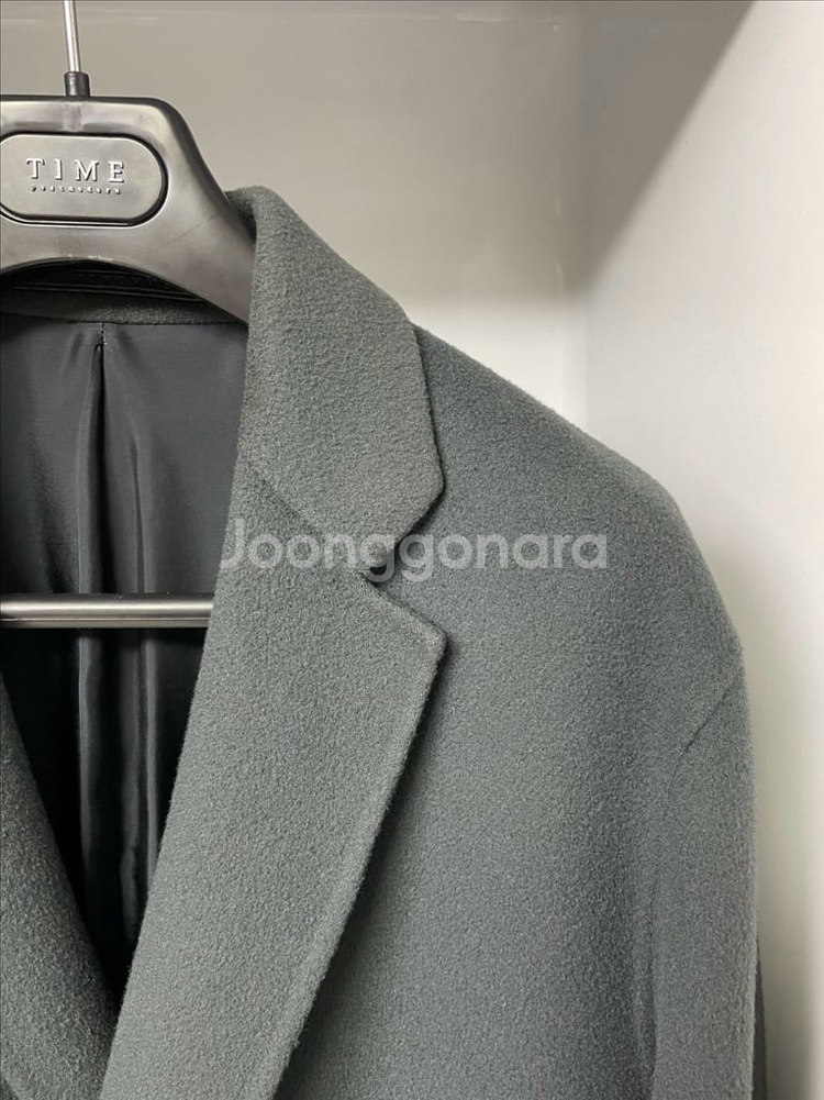 타임옴므 스모크그린 캐시미어 핸드메이드 더블코트 105--2