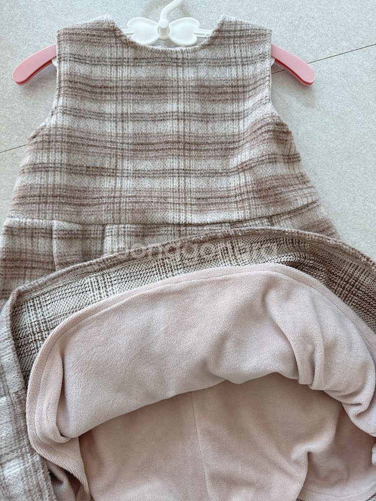 여아 120 모직 원피스 자켓 세트--2