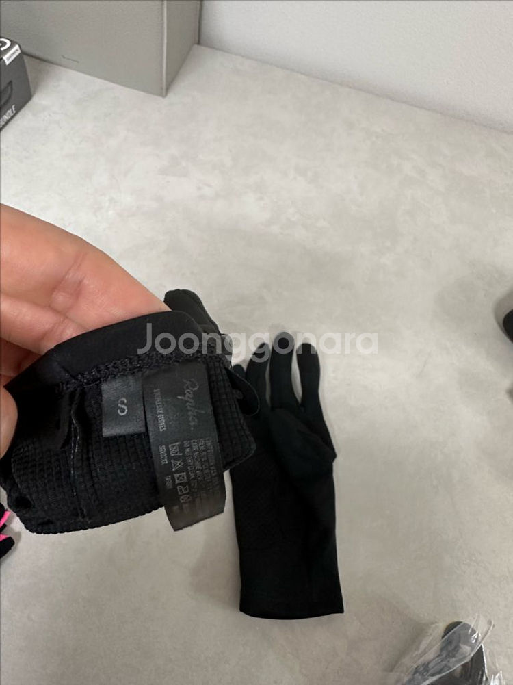 Rapha 검정색 물방울무늬 겨울 장갑--2