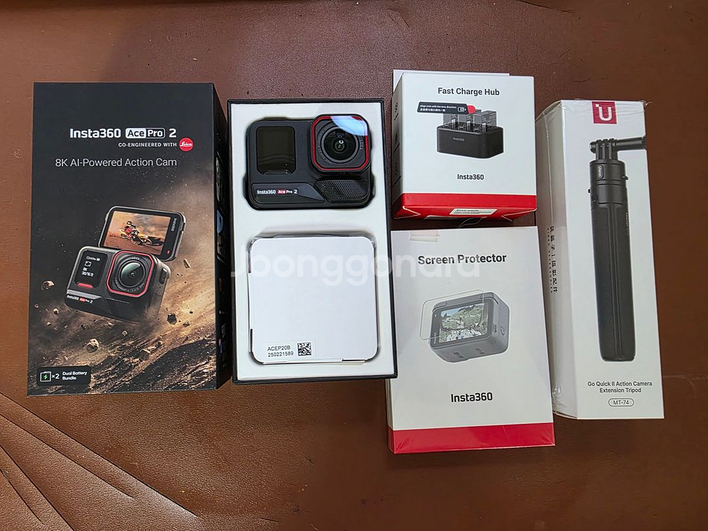 [개봉 국내 정품 미사용] Indta 360 PRO2 액션캠 듀얼배터리 번들셋--1