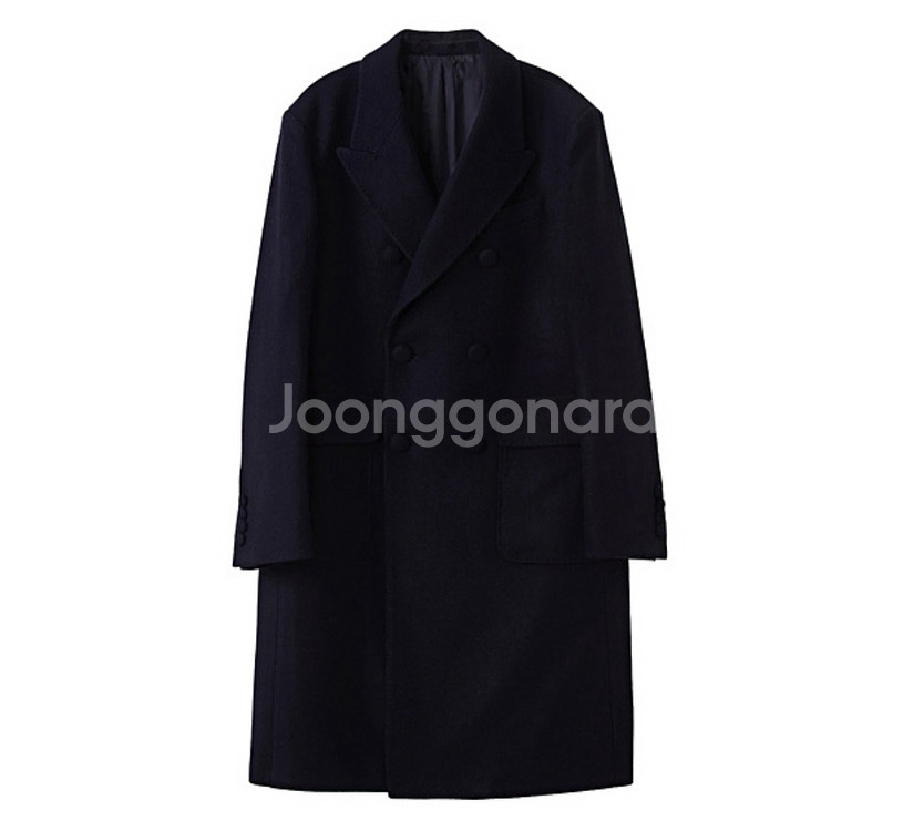 커스텀멜로우 더블코트 다크네이비--8