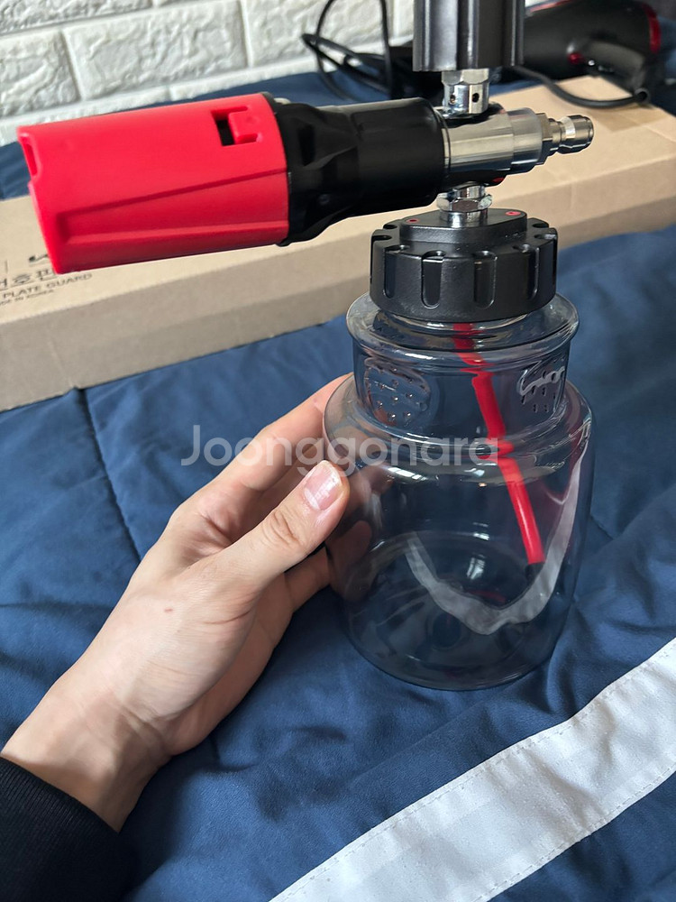 오토너드/워시데이 스테인레스 폼랜스(1000ml 블랙투명보틀) 블랙레드색상 #폼캐논--3