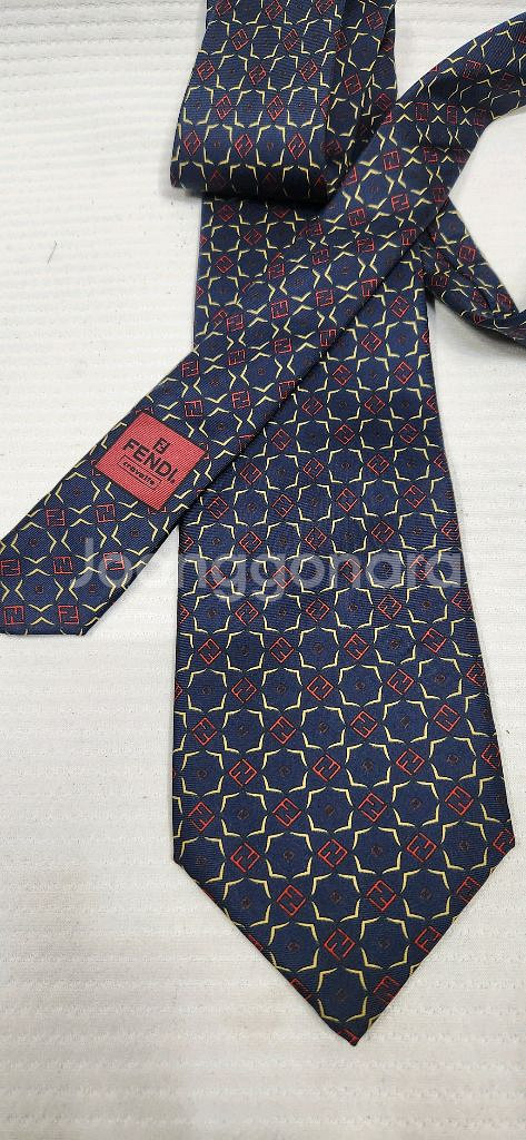 FENDI 펜디 FF 로고 실크넥타이--0