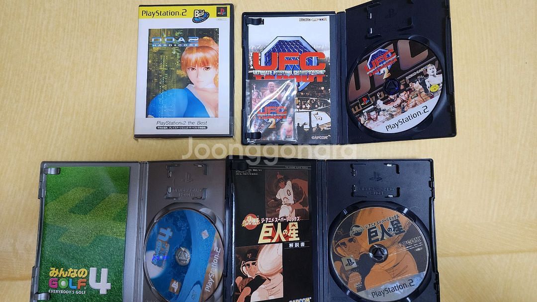 PS2 DOA 미개봉과 우리모두의 골프 UFC 및 거인의성 야구 총 4종세트--1