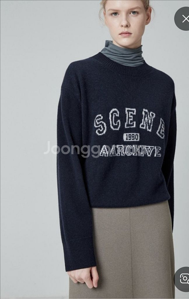 시스템 양모 레터링스웨터--1