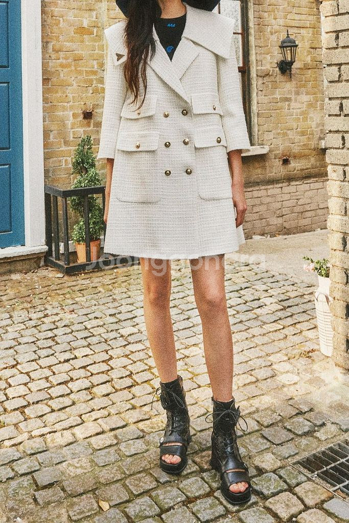 럭키슈에뜨 트위드 세일러 코트--0