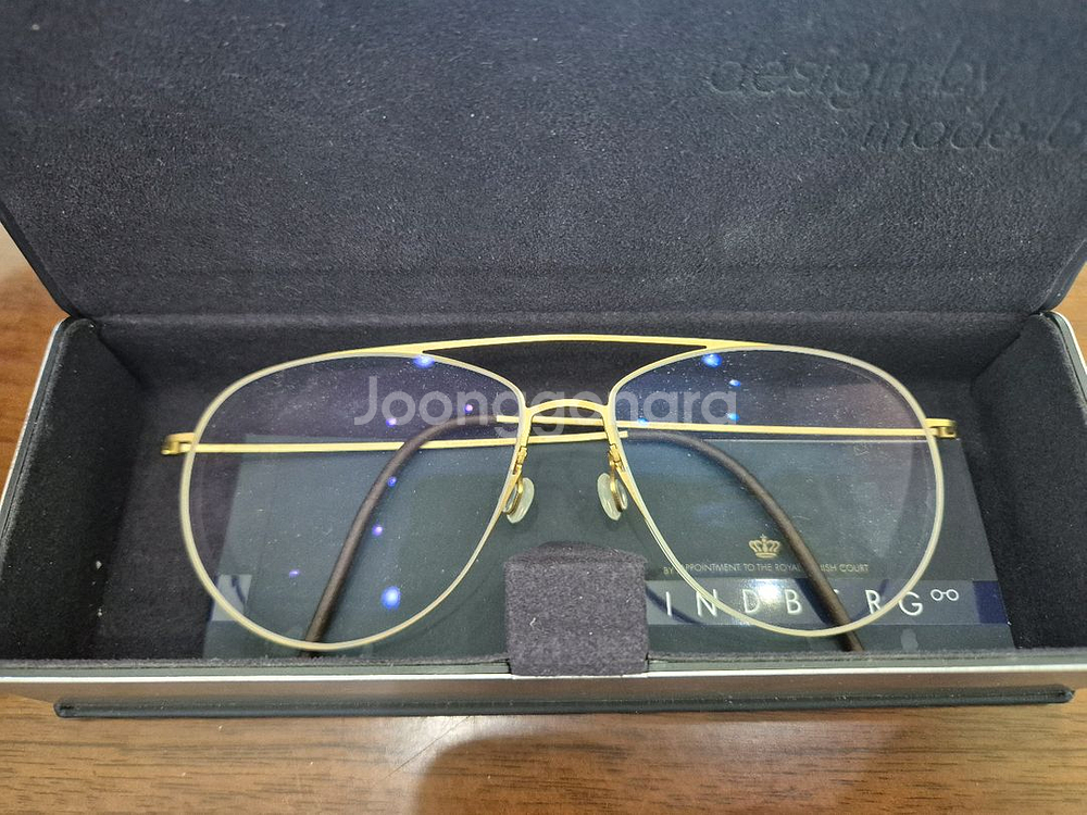 린드버그 씬타늄 5507 골드 투브릿지 안경테--0