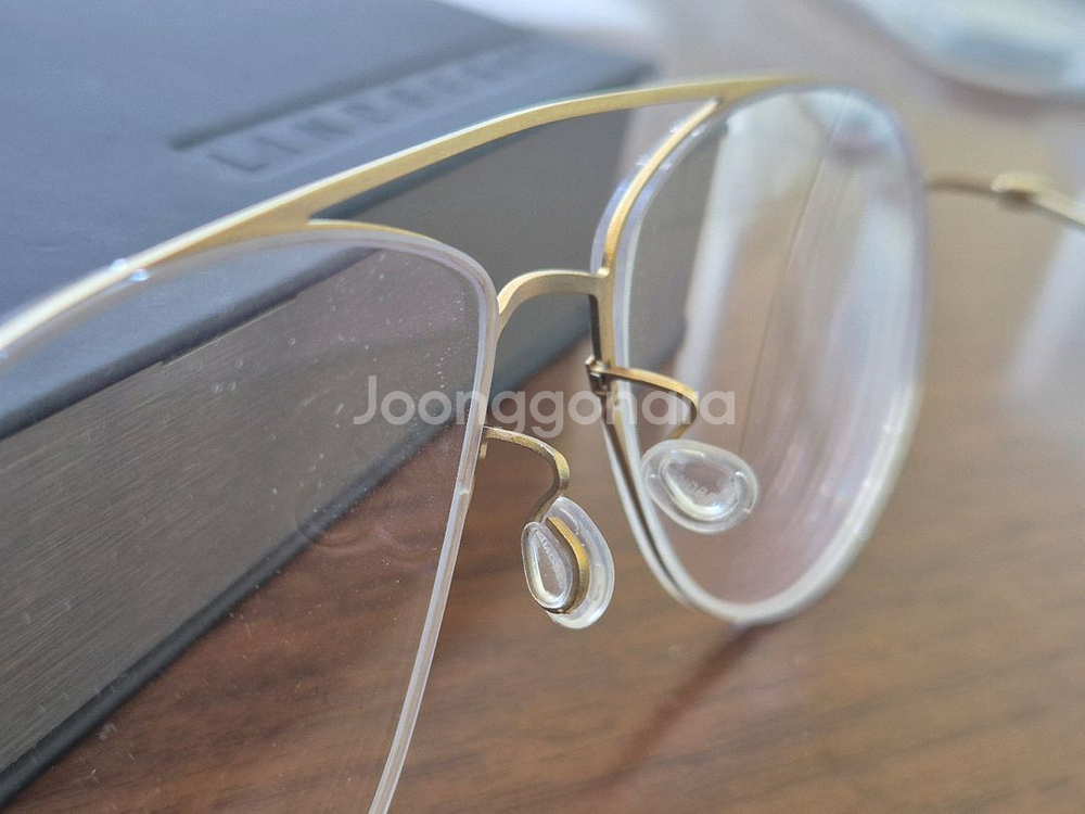 린드버그 씬타늄 5507 골드 투브릿지 안경테--4