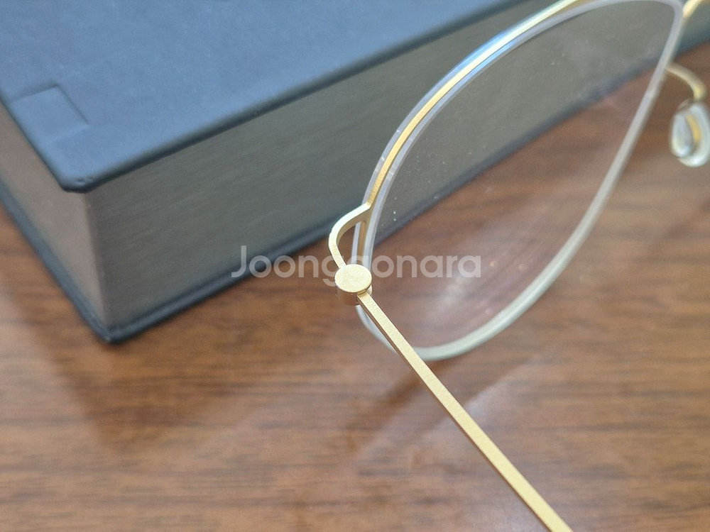 린드버그 씬타늄 5507 골드 투브릿지 안경테--5
