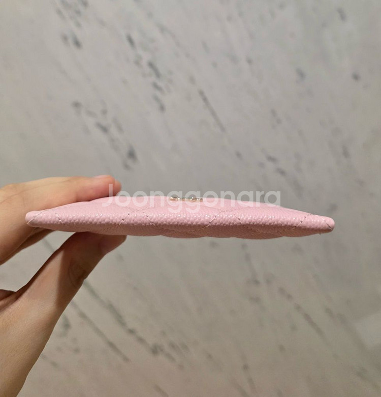 샤넬 클래식 카드슬롯 연핑크 딸기우유핑크 새상품--4