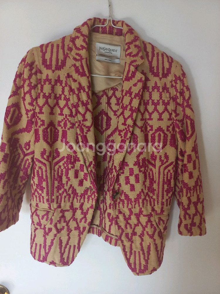 입생로랑 린가슈 패턴 자켓--0