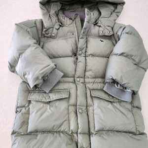 블루독베이비 구스 롱패딩 카키 110