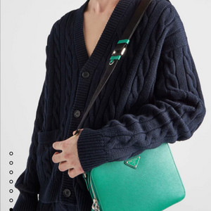 프라다 사피아노 브리크 망고 크로스백