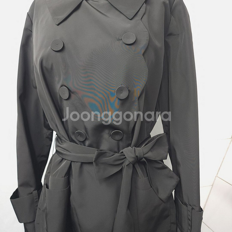 66(108) 디온더라벨 새상품 블랙 트렌치 코트--1