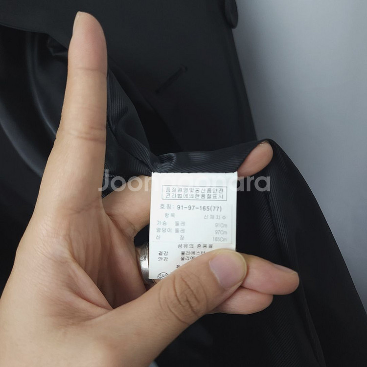 66(108) 디온더라벨 새상품 블랙 트렌치 코트--6