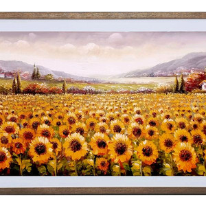 해바라기 꽃밭 유화그림