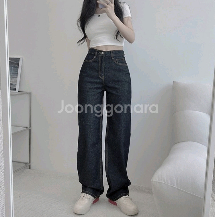 블림핏 생지흑청 롱 와이드 팬츠 XS 자체제작 / 고고싱 니썸 베이델리 슬로우앤드 데일리쥬 블랙업 에드모어 매니크--1