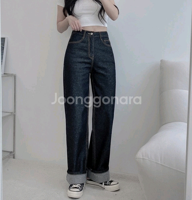 블림핏 생지흑청 롱 와이드 팬츠 XS 자체제작 / 고고싱 니썸 베이델리 슬로우앤드 데일리쥬 블랙업 에드모어 매니크--5