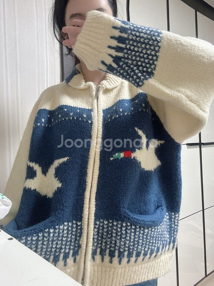 Original Pure,울 니트 가디건,새상품,55-77까지,한파용--3