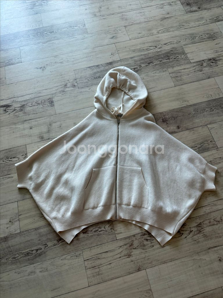 제평 스미스 울캐시 혼방 후드 판쵸니트--0