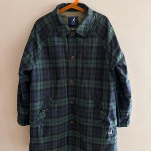 캉골 키즈 체크 바바리 패딩코트