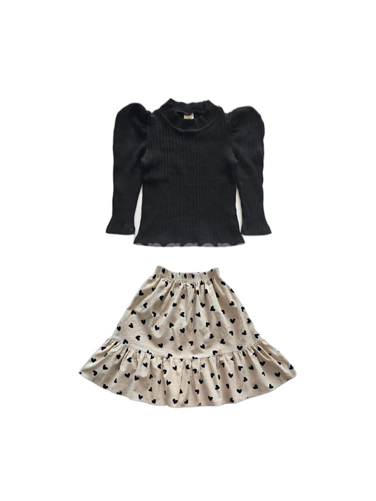 여아 도톰 티 스커트세트 100사이즈--0